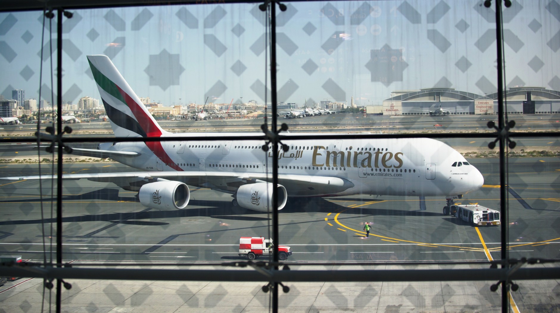 An Emirates A380 at DXB (Photo via Dubai Airport)