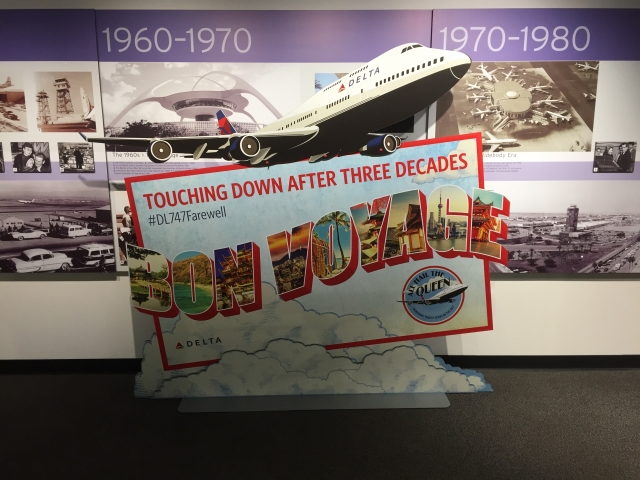 Delta 747 decorations at the Flight Paths Learning Center (Photo: AirlineGeeks | Albert Kuan)
