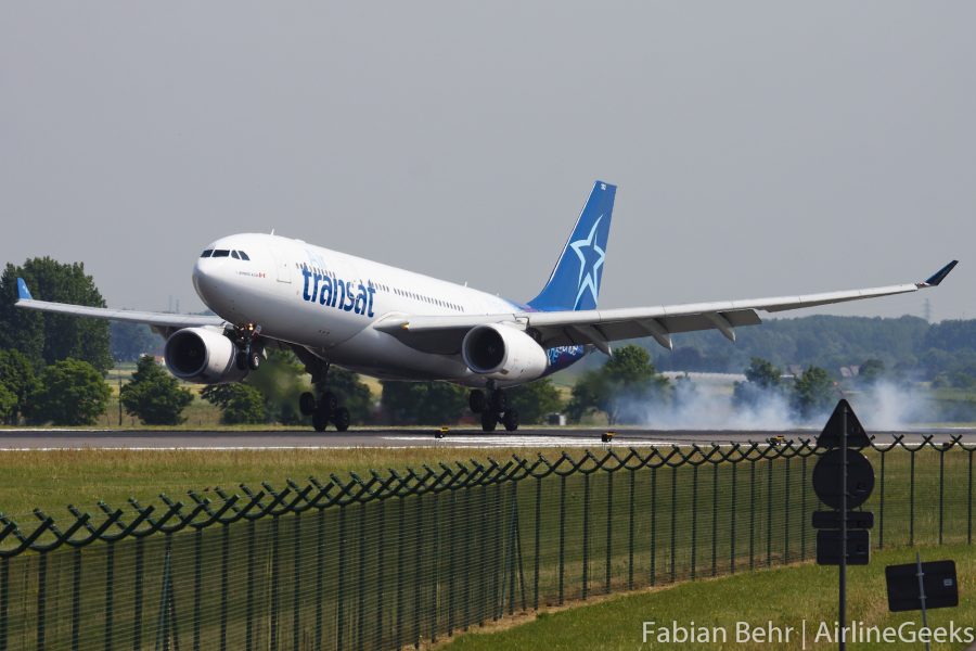 An Air Transat A330 in Brussels.