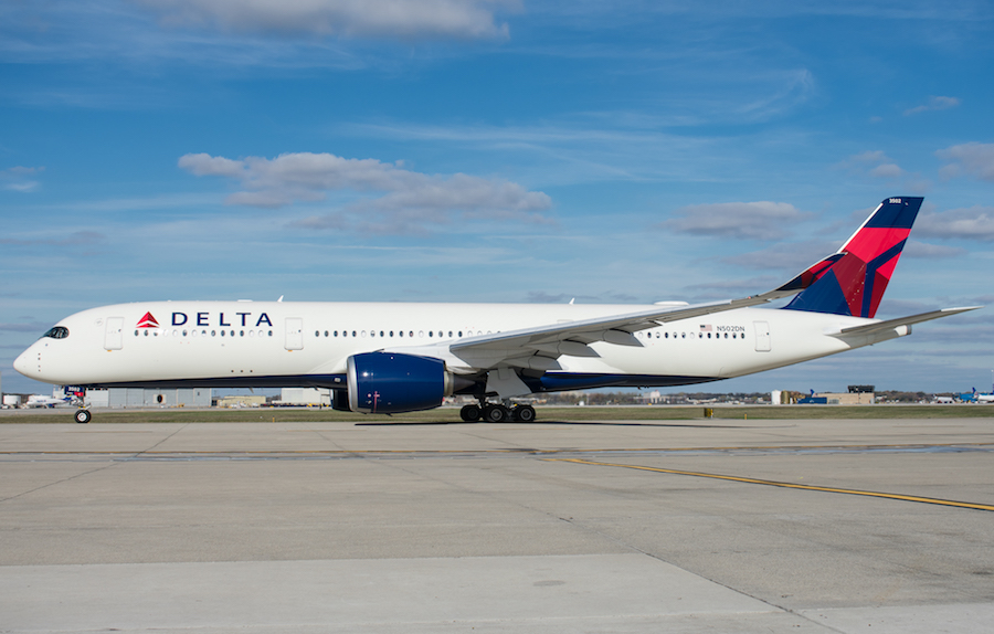 A Delta A350-900XWB aircraft.