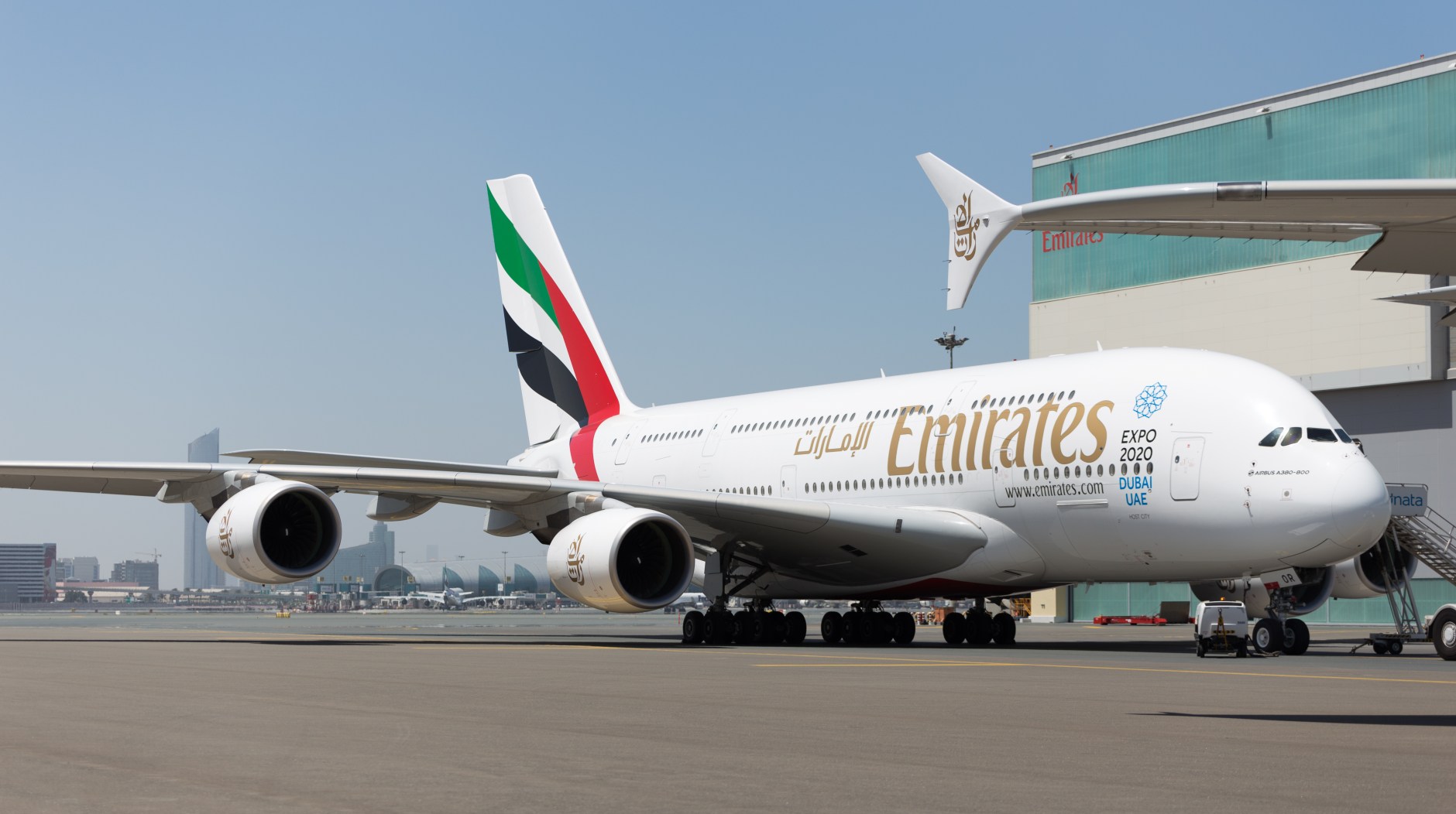 An Emirates A380 in Dubai.