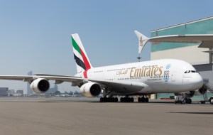An Emirates A380 in Dubai.