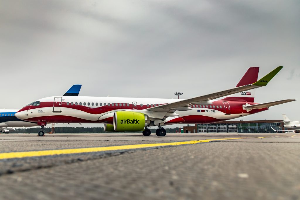 Air Baltic Airbus a220 Latvian flag