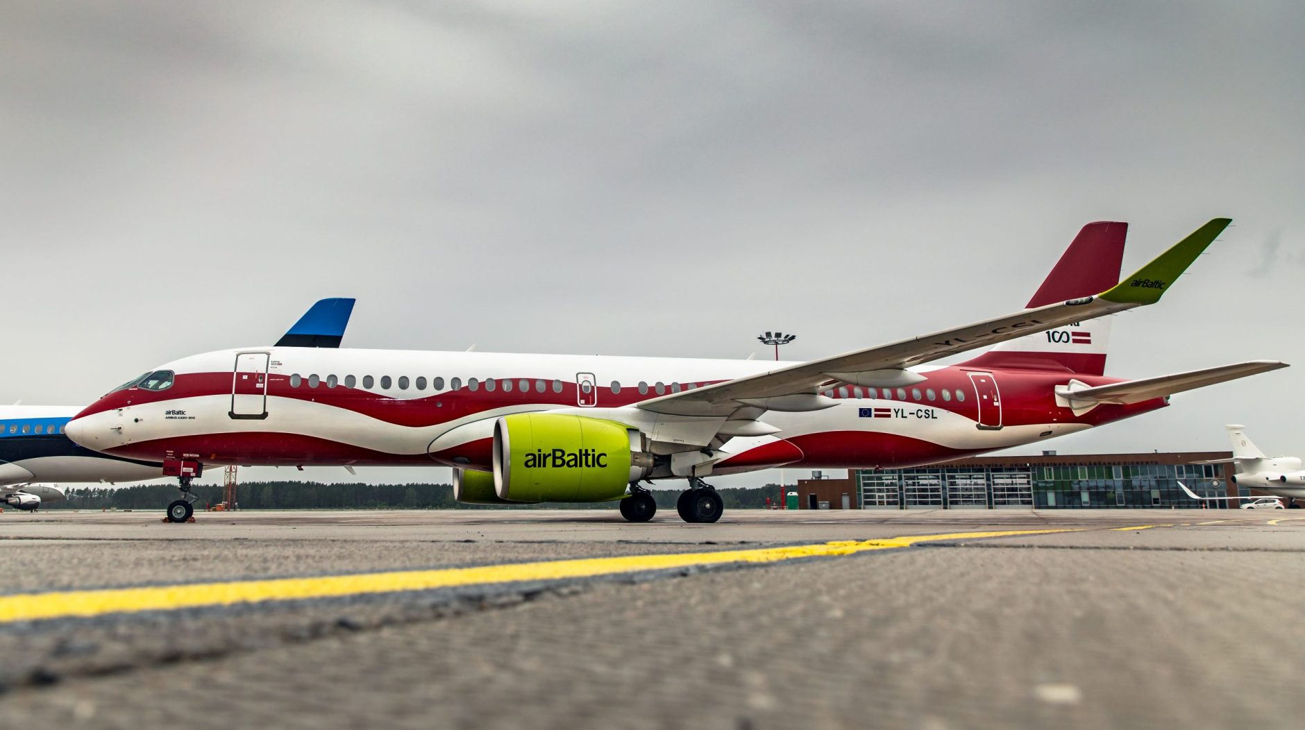 Air Baltic Airbus a220 Latvian flag