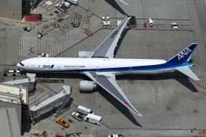 An All Nippon Airways 777 in Los Angeles.