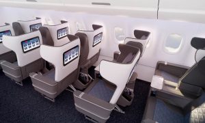 A rendering of the Delta Airbus A321neo's first class cabin. Photo: Delta Airlines