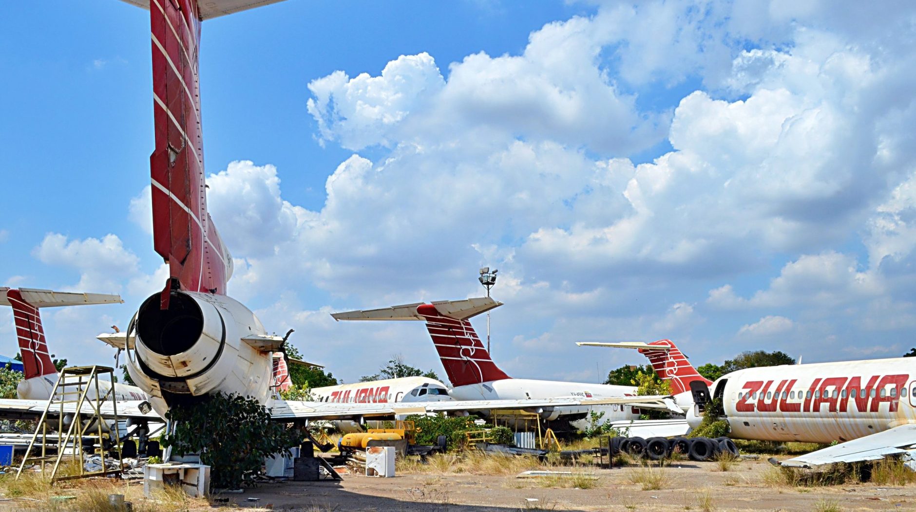 Zuliana's fleet remains in a scrapyard at Maracaibo.