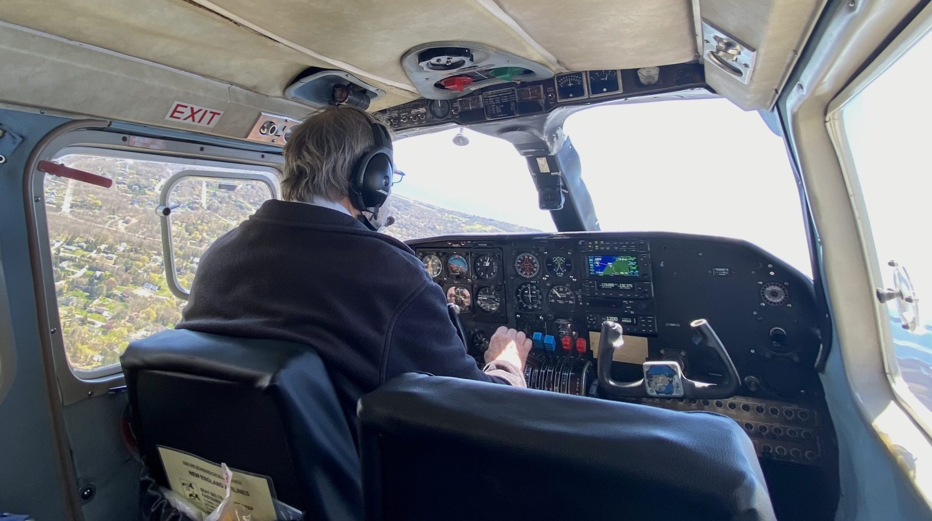 Pilot with headset