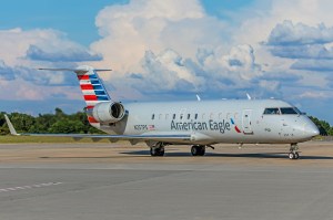 An American Eagle operated by PSA Airlines CRJ-200 in Charlotte