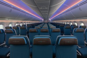 Colorful Boeing 787 cabin