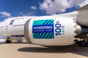 SAF-powered engine