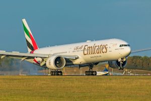 An Emirates Boeing 777-300ER aircraft.