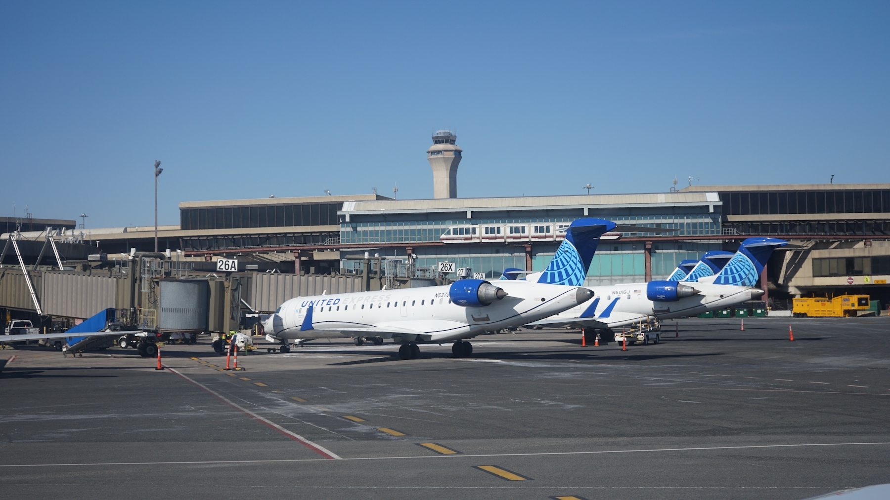 United Express CRJ aircraft in Newark.