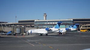 United Express CRJ aircraft in Newark.