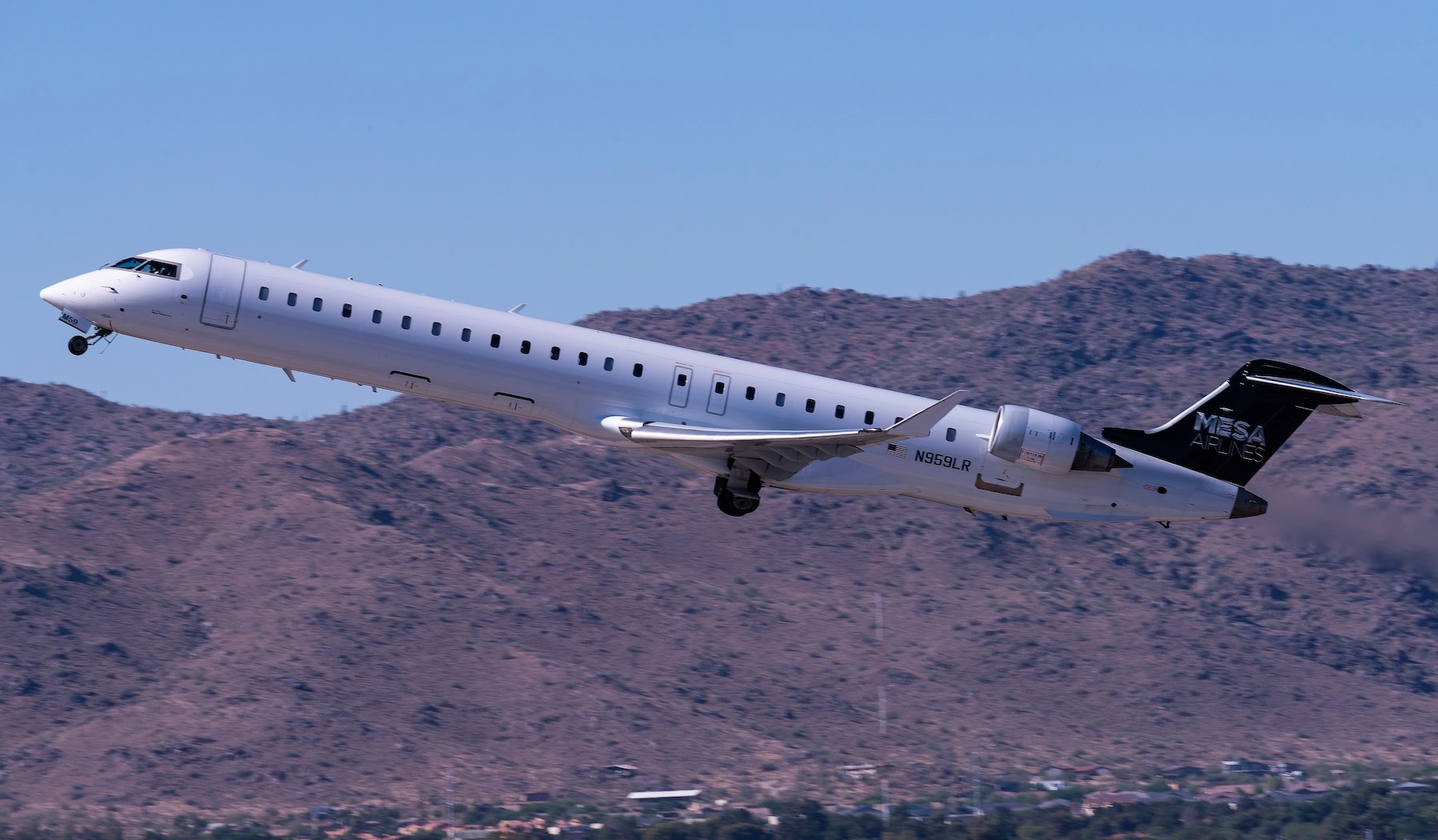 A Mesa Airlines CRJ-900 in Phoenix.