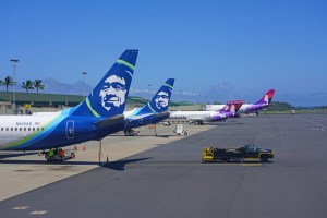 Alaska and Hawaiian aircraft