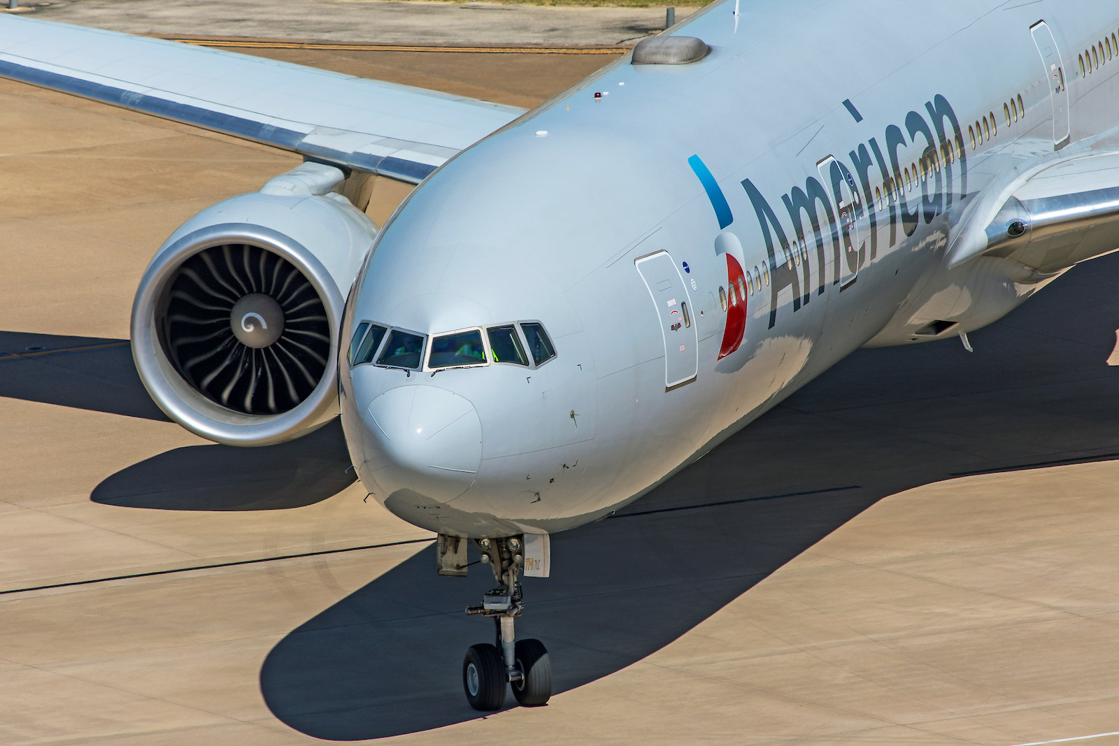 An American Airlines Boeing 777-300ER aircraft.