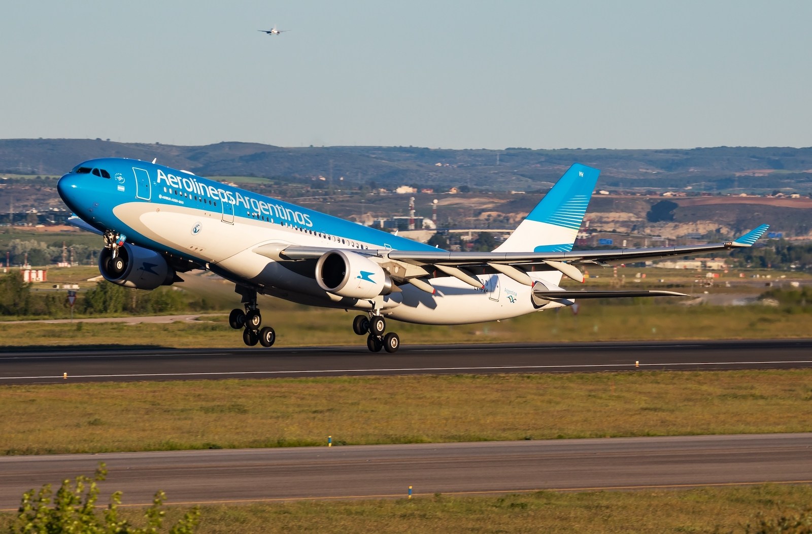 An Aerolineas Argentinas A330 aircraft.