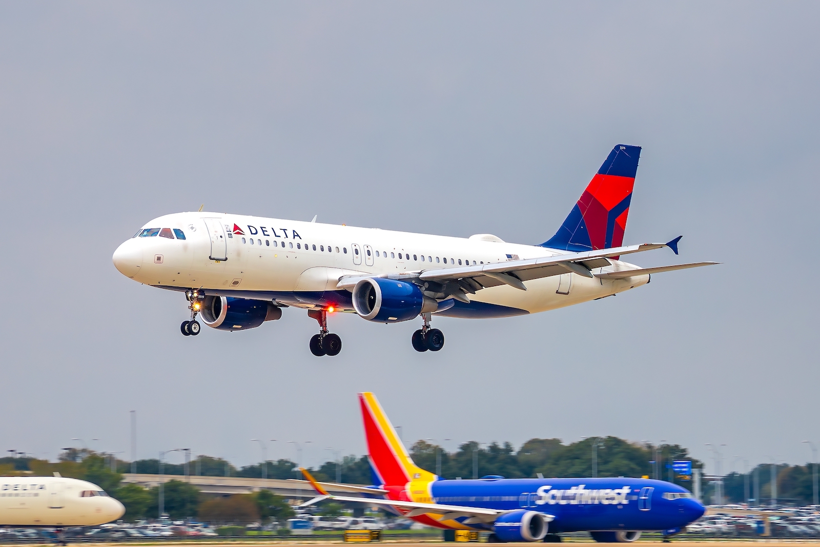 Two aircraft on the runway in Austin, Texas.