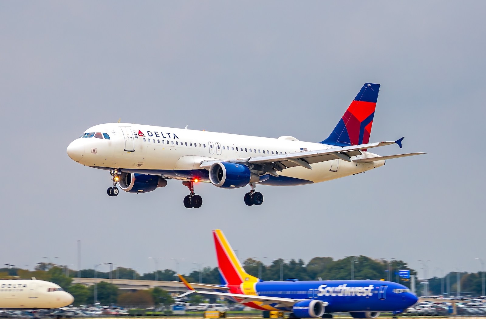 Two aircraft on the runway in Austin, Texas.