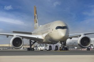 An Etihad Airways Airbus A350.