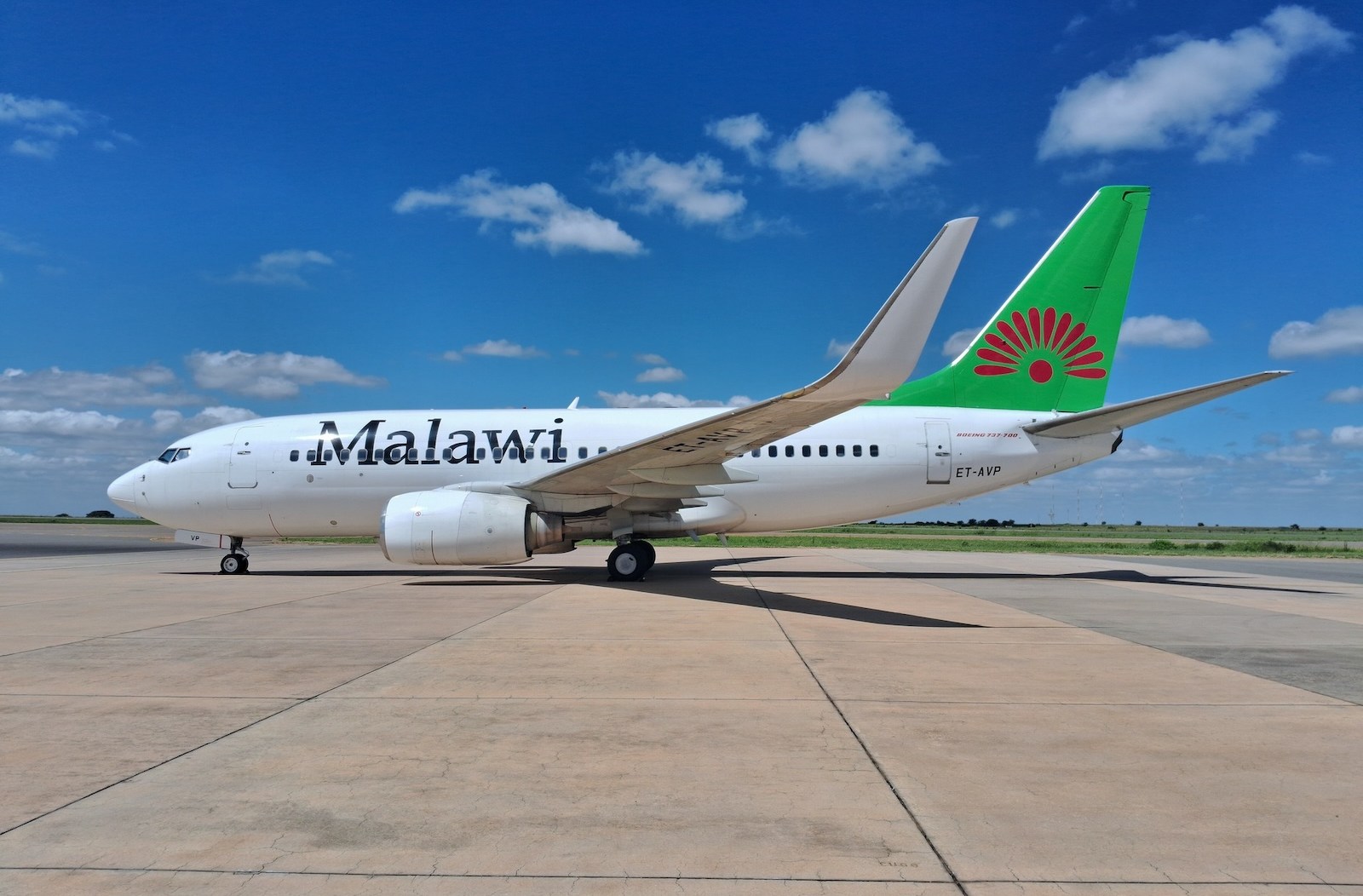 A Malawi Airlines Boeing 737 jet
