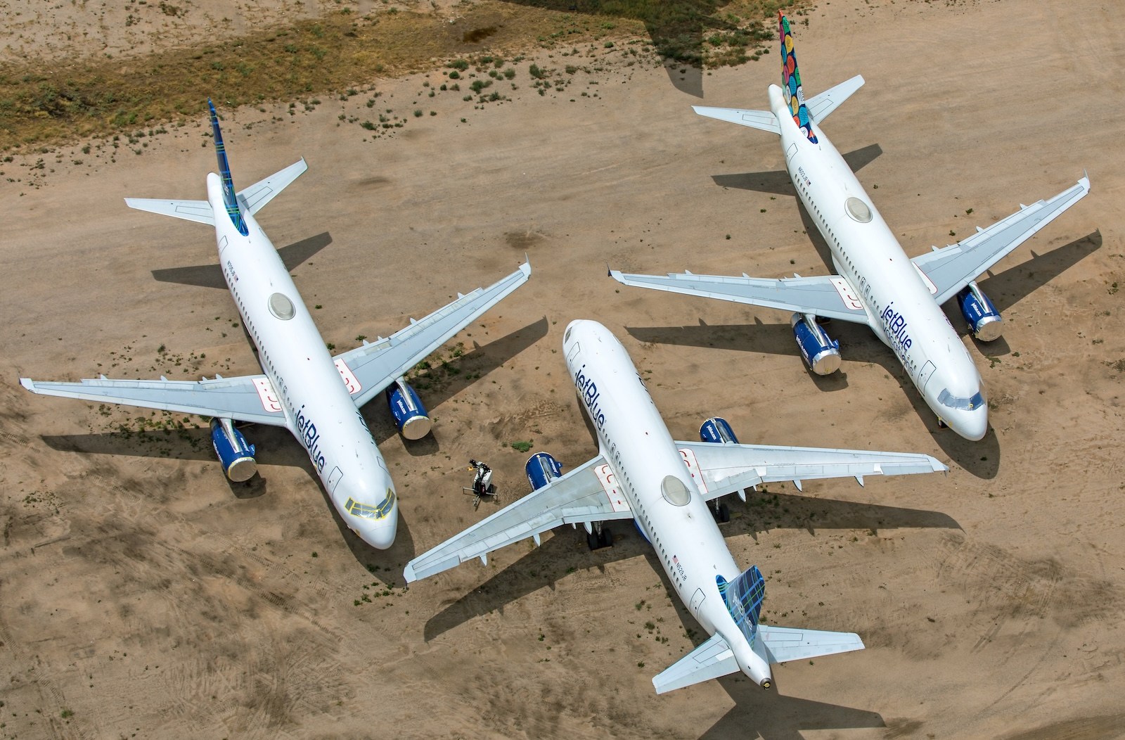 Parked JetBlue A320 aircraft
