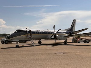 Aleutian Airways airplane in Anchorage