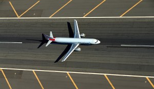 Aircraft on the runway in Charlotte