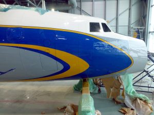 A section of Lufthansa's repainted Lockheed "Super Star." (Photo: Heinz Müller/Lufthansa Group)