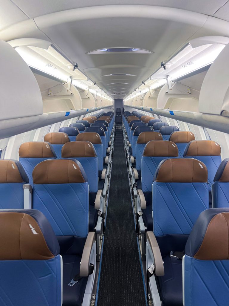 Refreshed interiors on a PSA CRJ-900 