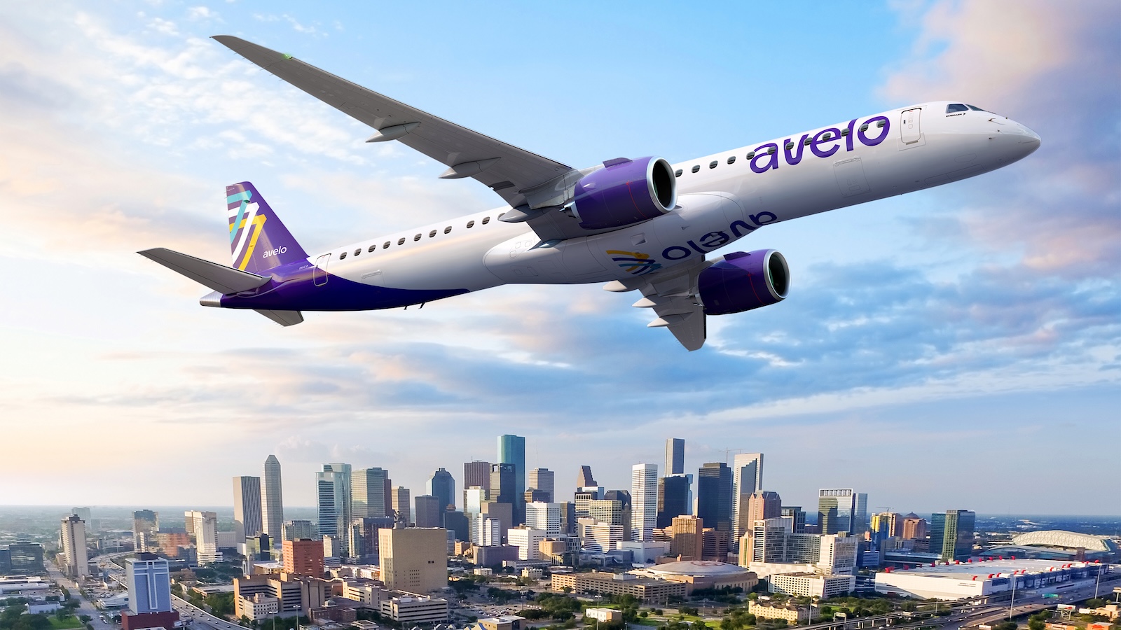 Rendering of Avelo's E195-E2