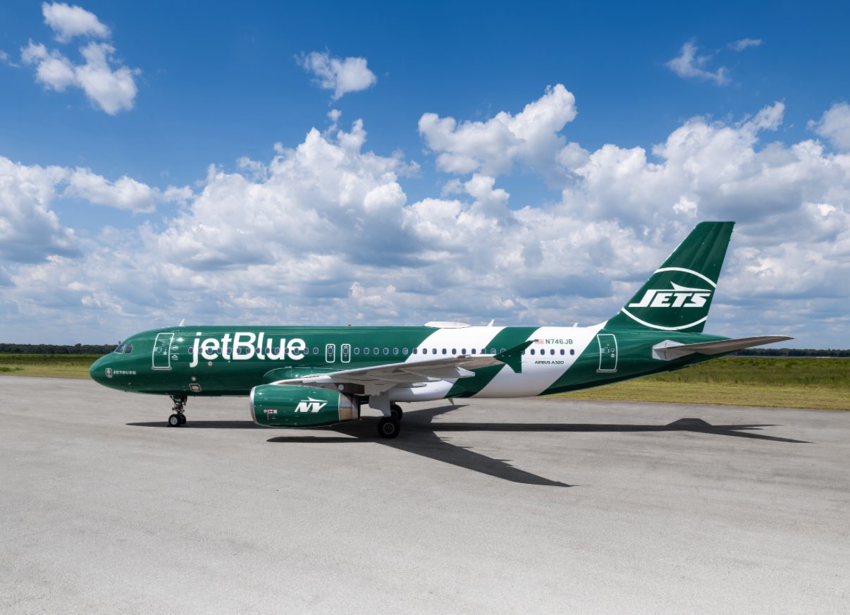 JetBlue's latest New York Jets-inspired livery. (Photo: JetBlue)