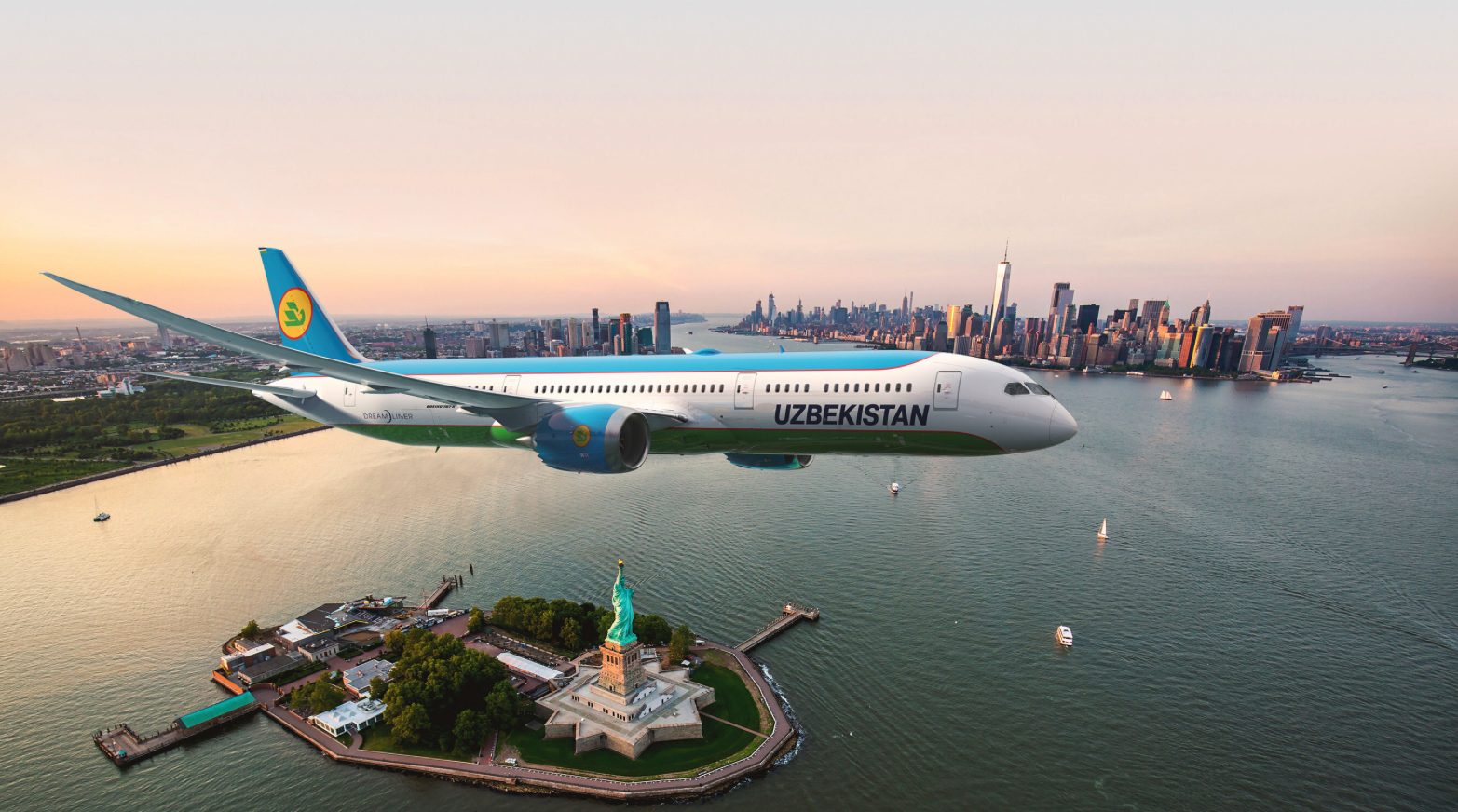 A rendering of an Uzbekistan Airways 787-9.