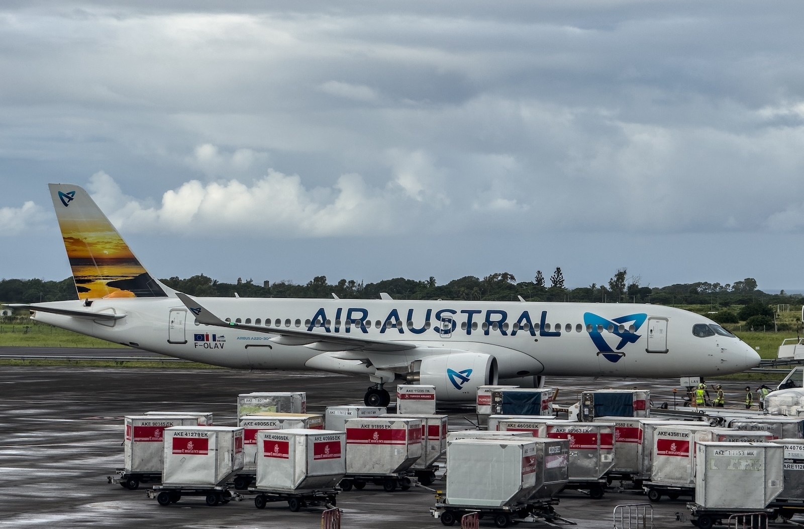 An Air Austral Airbus A220.
