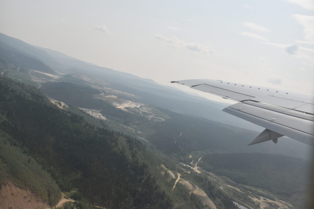Departing from Dawson City, Yukon.
