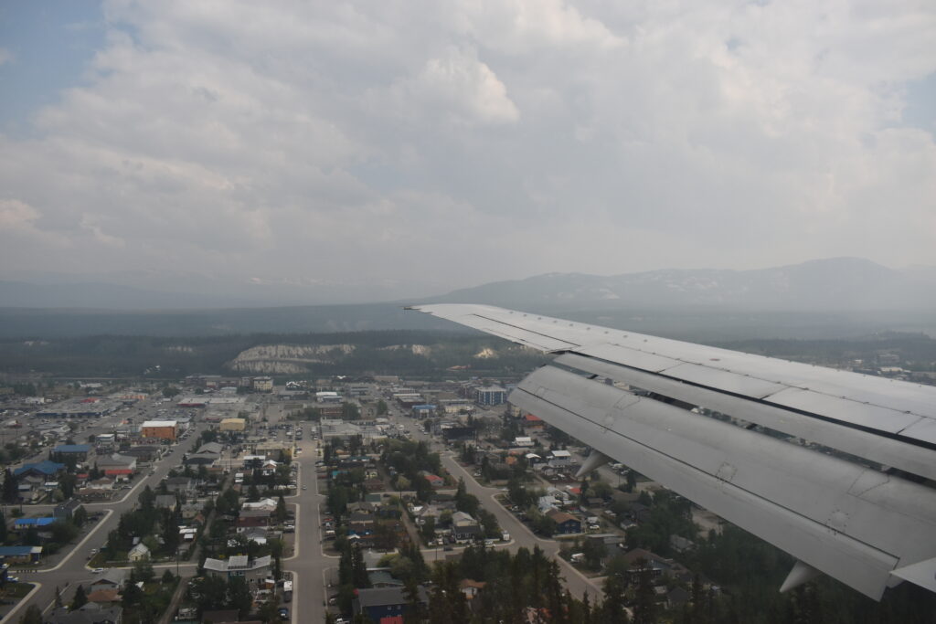 On final approach to Whitehorse, Yukon.