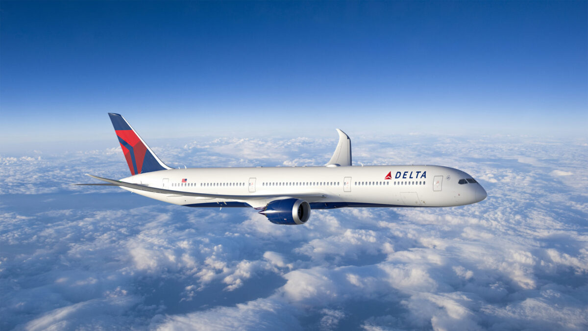 A Delta aircraft in flight.