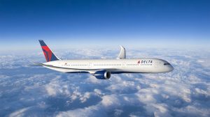A Delta aircraft in flight.