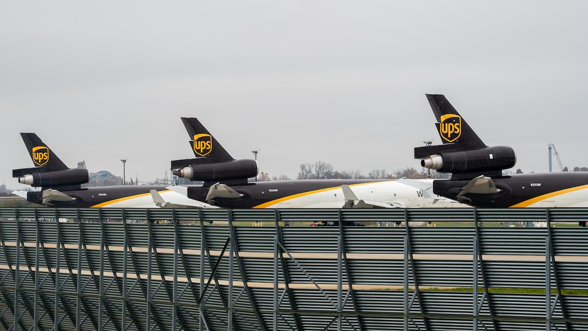 Grounded UPS MD-11 aircraft