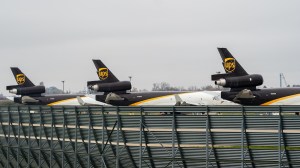 Grounded UPS MD-11 aircraft