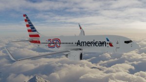 American 737 with an America 250 special decal