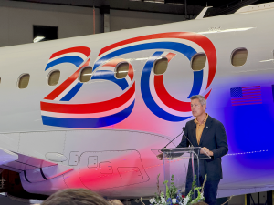 Transportation Secretary Sean Duffy speaks at unveiling event