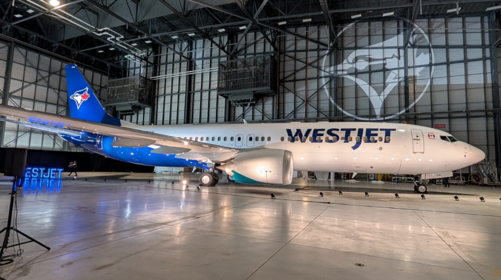 WestJet Unveils New Blue Jays Livery