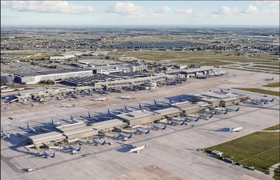 Renderings of new Austin concourse, slated to open in the 2030s